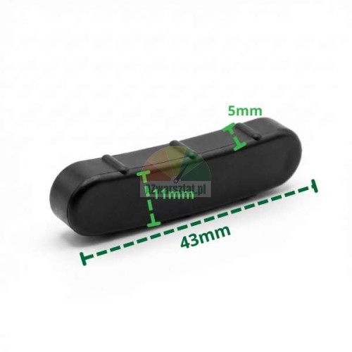 Plastikowa osłona na stopkę montażową Typ H o wymiarach 43x11x5mm