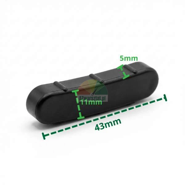 Plastikowa osłona na stopkę montażową Typ H o wymiarach 43x11x5mm