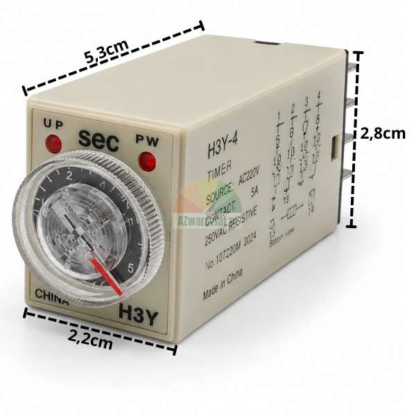 Przekaźnik czasowy H3Y-4 AC 220V, 5 sekund, 14 PIN
