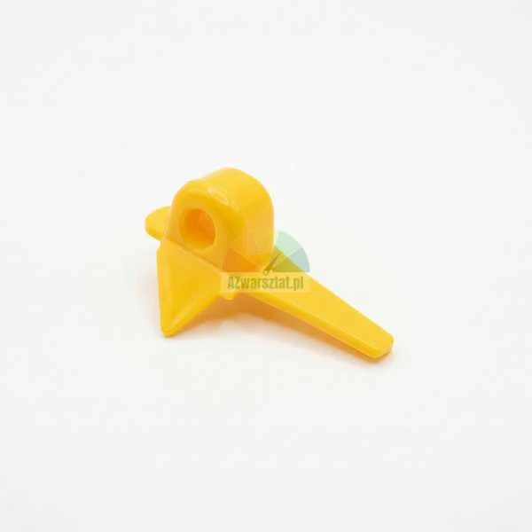 Żółty plastikowy element montażowy do rolet na białym tle