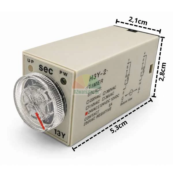 Przekaźnik czasowy H3Y-2 AC 24V 10s 8-pin