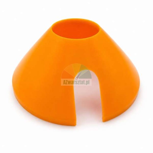 Pomarańczowy stożek plastikowy 120mm/40mm z bocznym wycięciem.