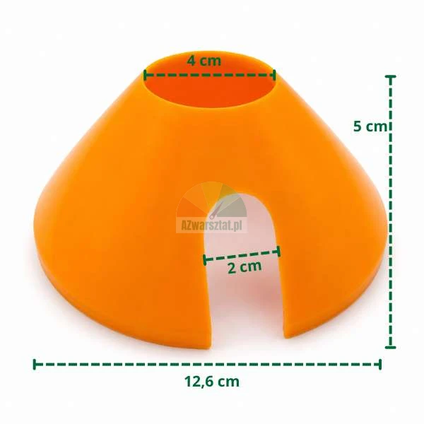 Pomarańczowy stożek plastikowy o średnicy 12,6 cm