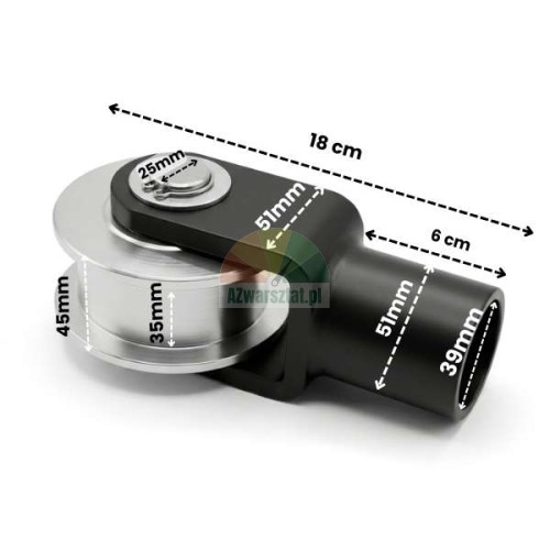 Koło łańcucha podnośnika dwukolumnowego z uchwytem 36mm z wymiarami