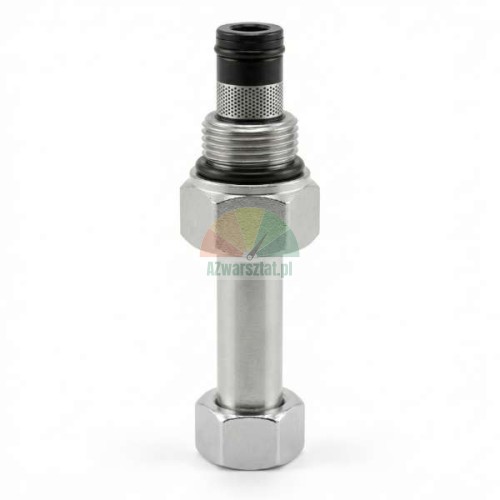 Zawór opuszczania do cewki 13mm/G19mm, metalowy trzpień elektrozaworu z filtrem siatkowym i uszczelkami na białym tle