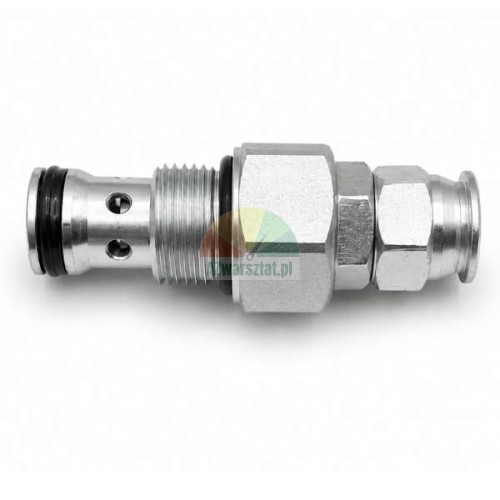 Metalowy nabojowy zawór nadmiarowy i przelewowy G19mm z uszczelkami typu o-ring na jasnym tle