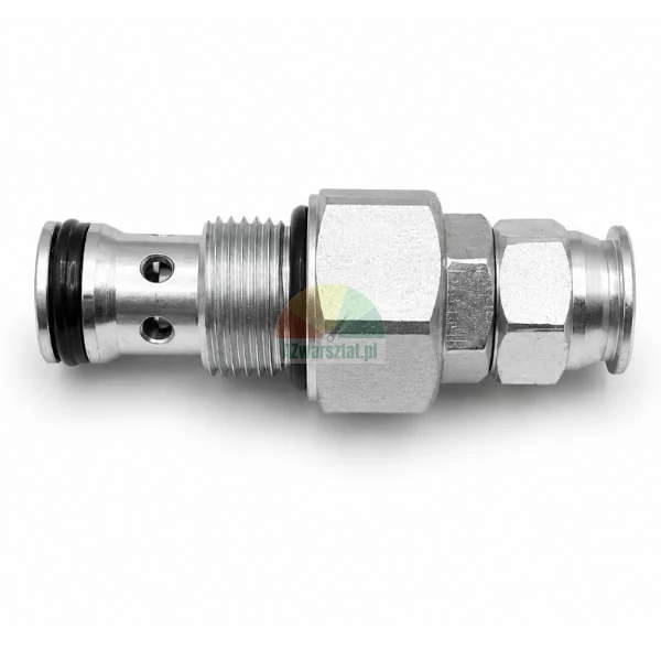 Metalowy nabojowy zawór nadmiarowy i przelewowy G19mm z uszczelkami typu o-ring na jasnym tle