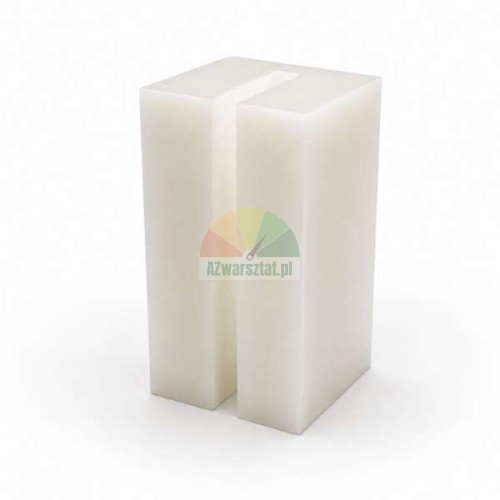 Biały plastikowy ślizg podnośnika o wymiarach 7,2 x 4 x 3,8 cm