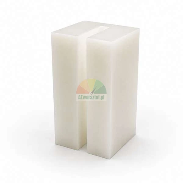 Biały plastikowy ślizg podnośnika o wymiarach 7,2 x 4 x 3,8 cm