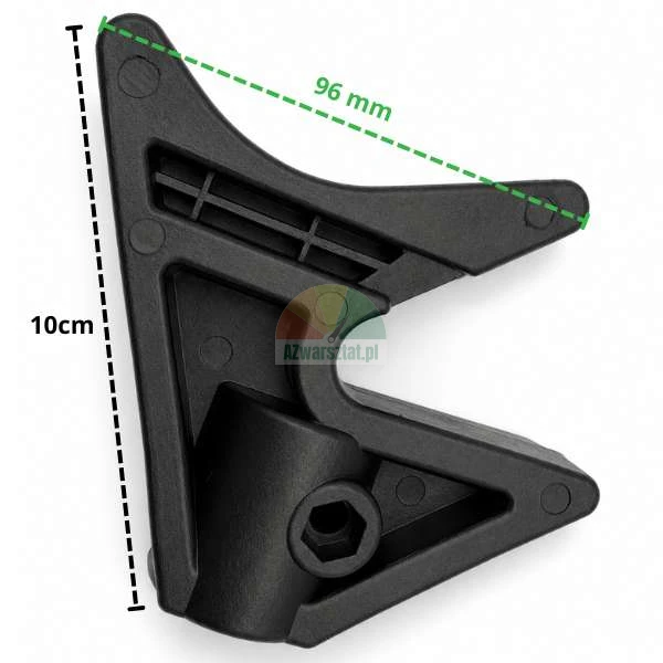 Trójkąt dociskowy do ramienia pomocniczego montażownicy z wymiarami 10 cm i 96 mm.