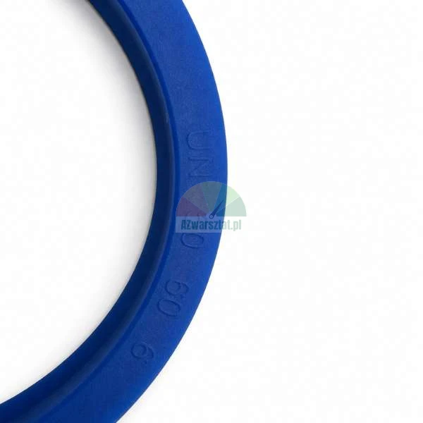 Niebieska uszczelka hydrauliczna typu UN o wymiarach 50x60x6 mm z widocznym oznaczeniem UN 50 60 6 na powierzchni