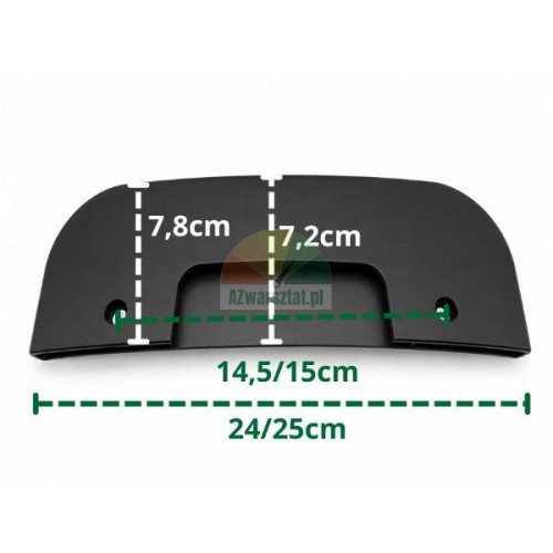 Czarna osłona łyżki zbijaka 24 cm z wymiarami