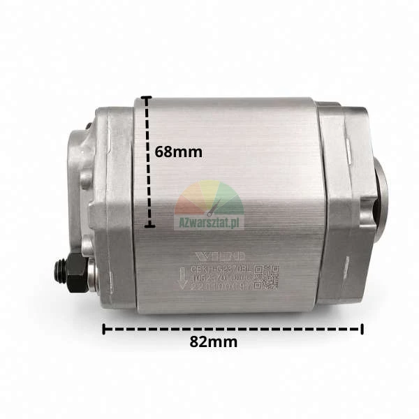 Hydrauliczna pompa zębata CBKL-G2370BL z zaznaczonymi wymiarami 68mm i 82mm.
