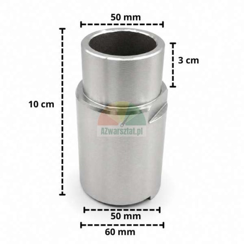 Metalowe przedłużenie płyty nośnej o wysokości 7 cm i średnicy 50 mm z zwymiarowaniem