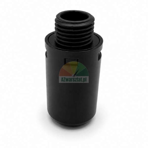 Czarny plastikowy tłumik z gwintem 12,7 mm przeznaczony do kompresora