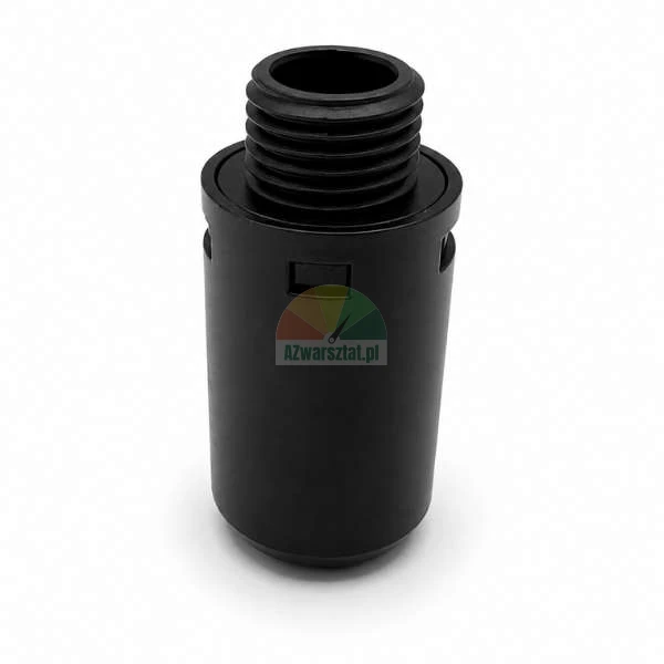 Czarny plastikowy tłumik z gwintem 12,7 mm przeznaczony do kompresora