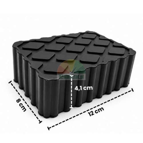 Podkładka gumowa do podnośników samochodowych 12x8x4,1 cm z antypoślizgową powierzchnią