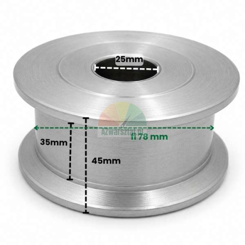 Metalowa rolka łańcucha podnośnika o średnicy 78 mm i wysokości 45 mm