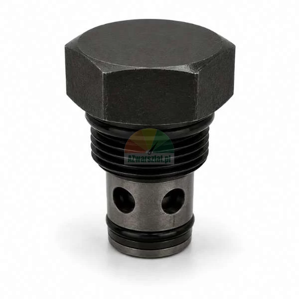Metalowy korek hydrauliczny z gwintem, łbem sześciokątnym i uszczelnieniem typu o-ring.