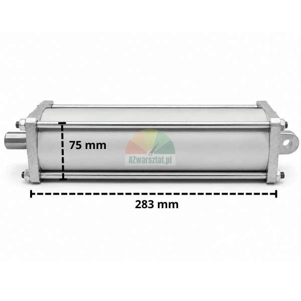 Siłownik pneumatyczny do montażownicy o wymiarach 283 mm na 75 mm