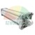 Srebrny siłownik pneumatyczny szpilkowy z mocowaniem wahliwym, pokazany na białym tle.