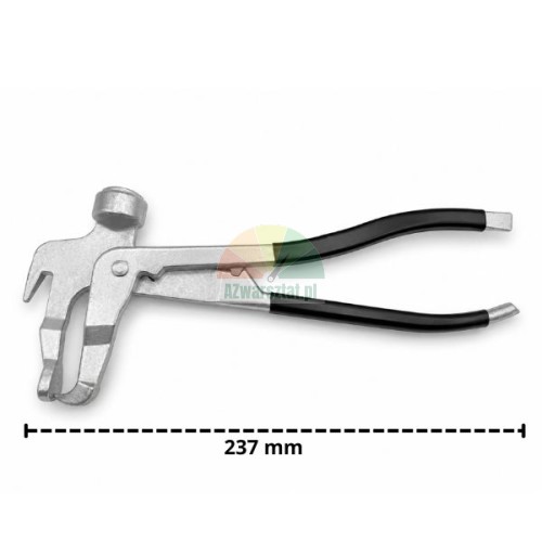Szczypce z młoteczkiem do ciężarków, długość 237 mm.