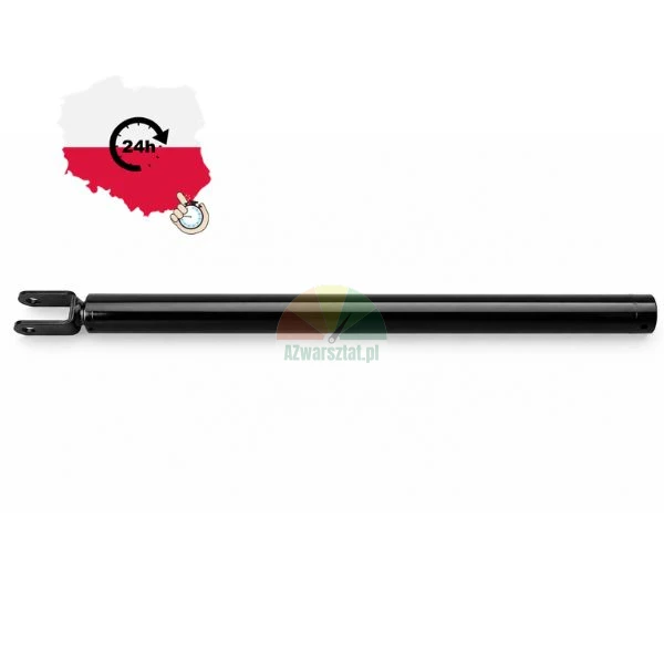 Czarny metalowy wspornik rurkowy z mocowaniem widełkowym na białym tle