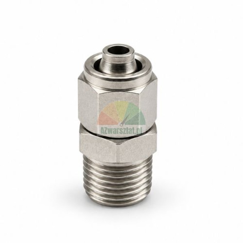 Metalowy łącznik prosty do przewodu 4 mm z gwintem zewnętrznym 9,7 mm