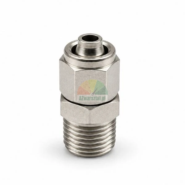 Metalowy łącznik prosty do przewodu 4 mm z gwintem zewnętrznym 9,7 mm
