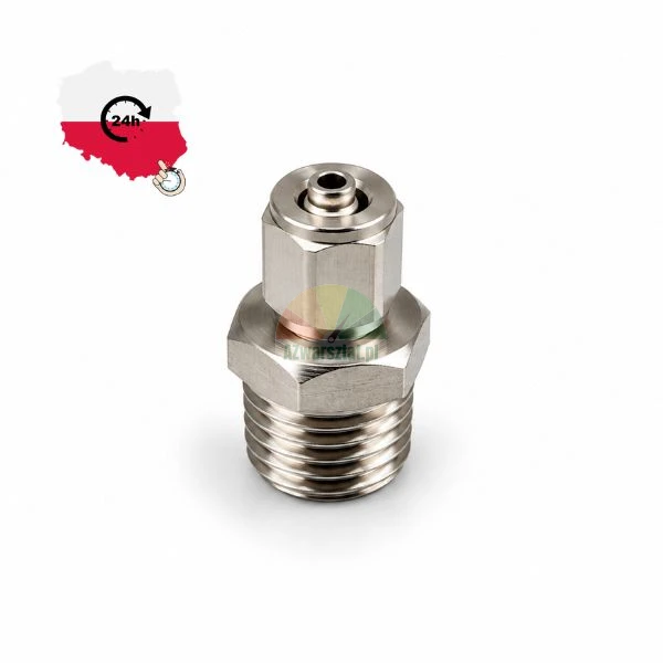 Metalowa złączka wtykowa prosta z gwintem zewnętrznym do instalacji pneumatycznych