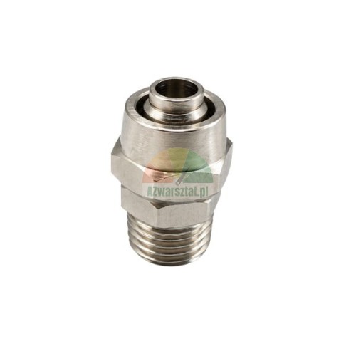 Metalowy łącznik wtykowy prosty do przewodu 10 mm z gwintem zewnętrznym 12,7 mm