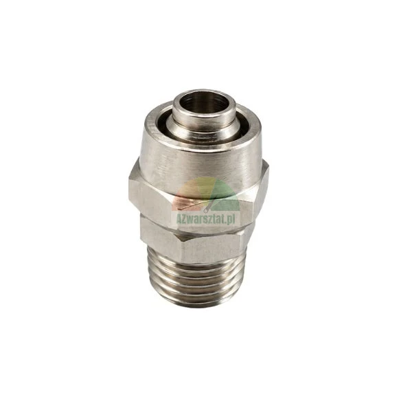 Metalowy łącznik wtykowy prosty do przewodu 10 mm z gwintem zewnętrznym 12,7 mm