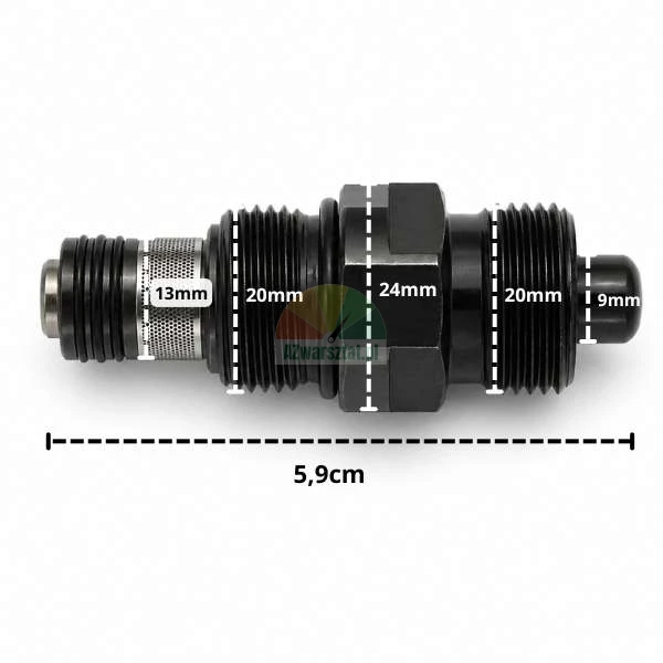 Hydrauliczny zawór przeciążeniowy bezpieczeństwa G20mm z wymiarami