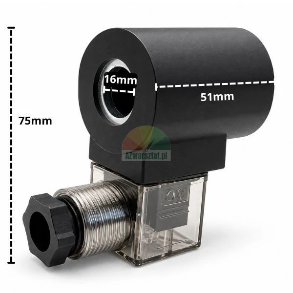 Cewka elektromagnetyczna z zaworem opuszczania 220V AC 16 mm z wymiarami
