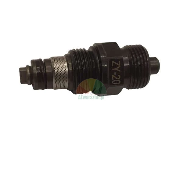 Hydrauliczny zawór wkręcany ZY-20 z filtrem siatkowym na białym tle