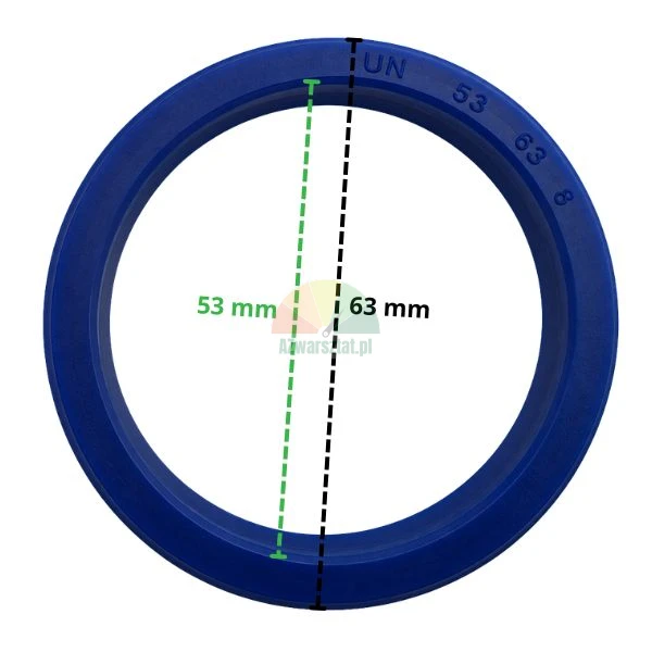 Niebieska uszczelka siłownika hydraulicznego 53x63 mm do podnośnika dwukolumnowego