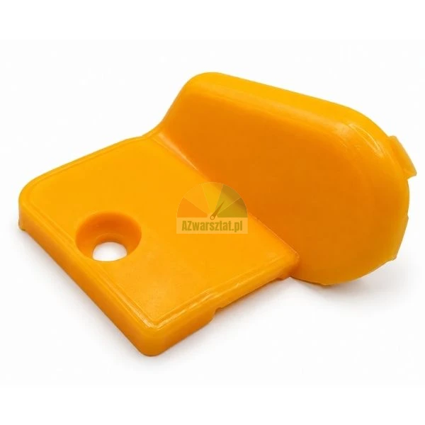 Żółta plastikowa nakładka ochronna na szczęki montażownicy opon na białym tle