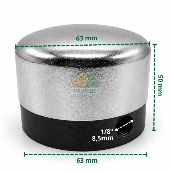 Kompletny siłownik grzybek TYP B o wymiarach 63x50 mm z gwintem 1/8 cala