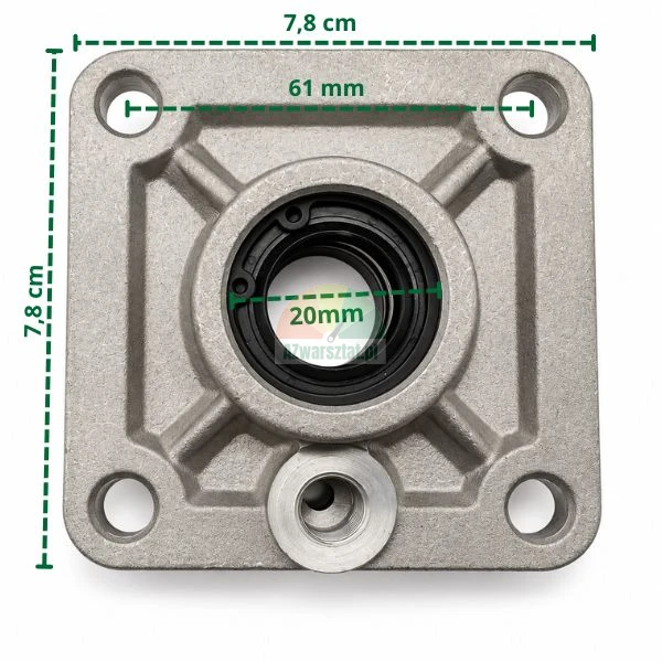 Płyta montażowa siłownika 7,8x7,8 cm z otworem 20 mm i rozstawem 61 mm
