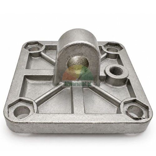 Metalowa flansza siłownika zaciskowego lub uchylnego 8,2x8,2 cm bez zagłębienia do siłownika 75 mm z uchem mocującym
