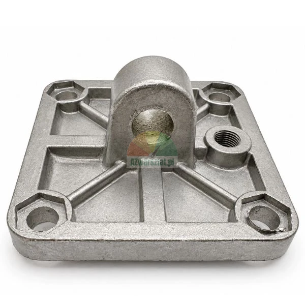 Metalowa flansza siłownika zaciskowego lub uchylnego 8,2x8,2 cm bez zagłębienia do siłownika 75 mm z uchem mocującym