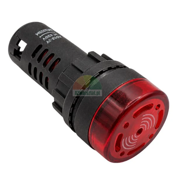 Czerwona lampka sygnalizacyjna LED z buzerem 220V AC do montażu tablicowego