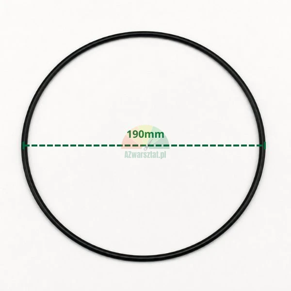 Czarna gumowa uszczelka siłownika odbijacza typu O-ring o średnicy 190 mm