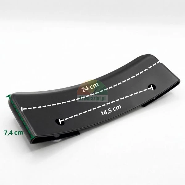 Czarna plastikowa osłona łyżki zbijaka montażownicy o długości 24 cm z wymiarami